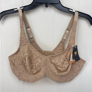 Wacoal Bra Tan Size 36DD Lace Adjustable Straps Underwire Hooks In Back